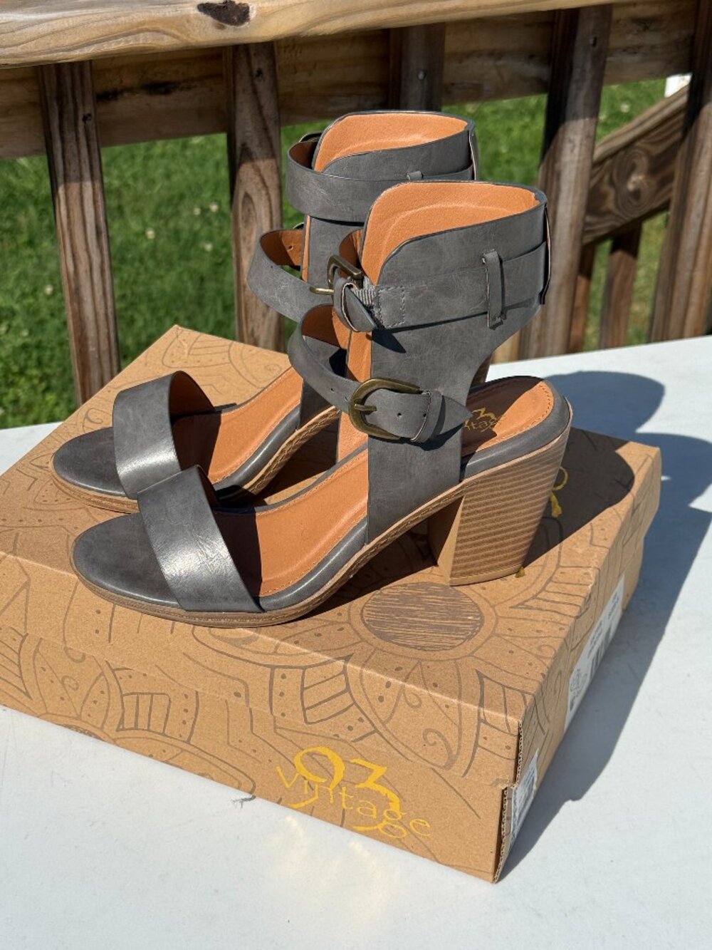 Buckle 93 Vintage Hattie Western Boho Festival Block Heel Sandals 8 3787